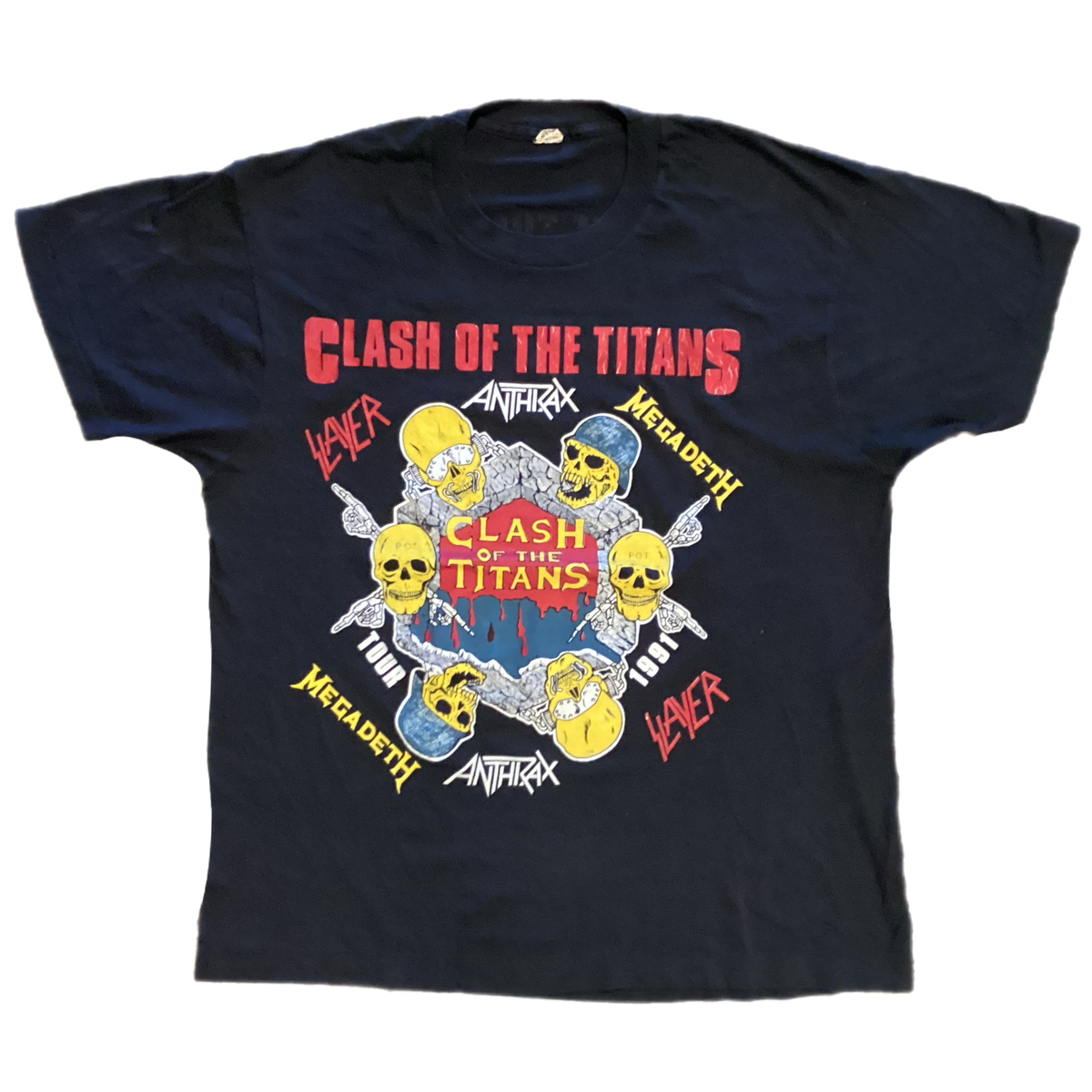 Vintage Clash Of The Titans "Slayer Anthrax Megadeth Alice In Chains" '91 Tour T-Shirt