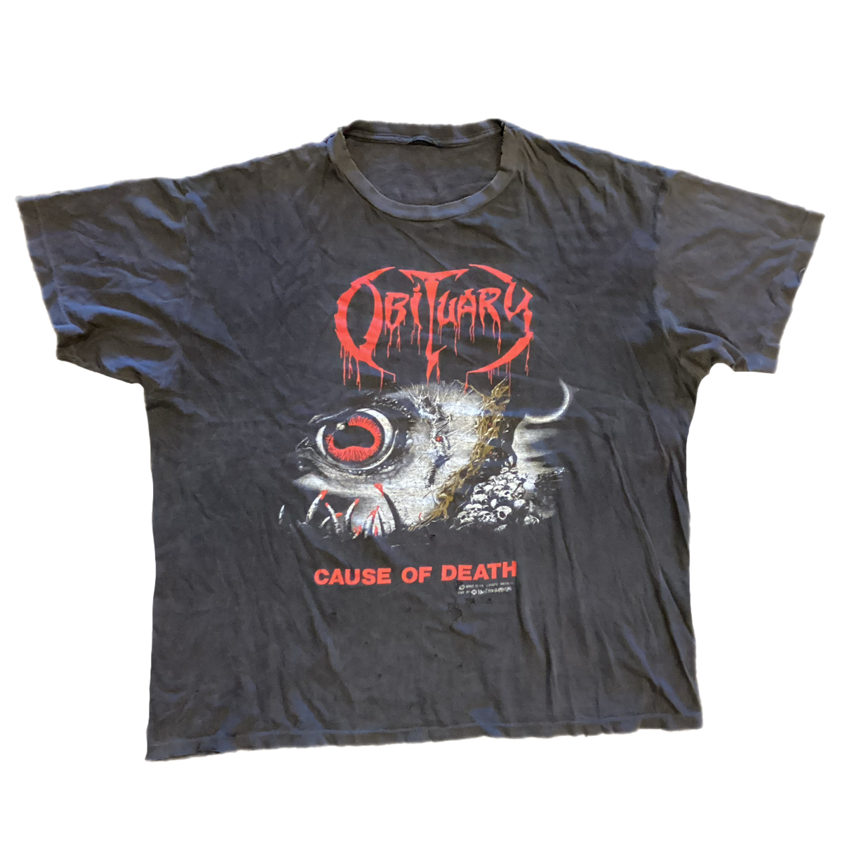 Vintage Obituary "Cause Of Death" NA '90 Tour T-Shirt - jointcustodydc