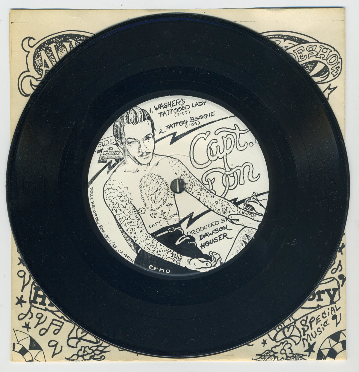 Vintage Capt. Don Leslie Presents "Tattoo Songs" 7" Fowl Records