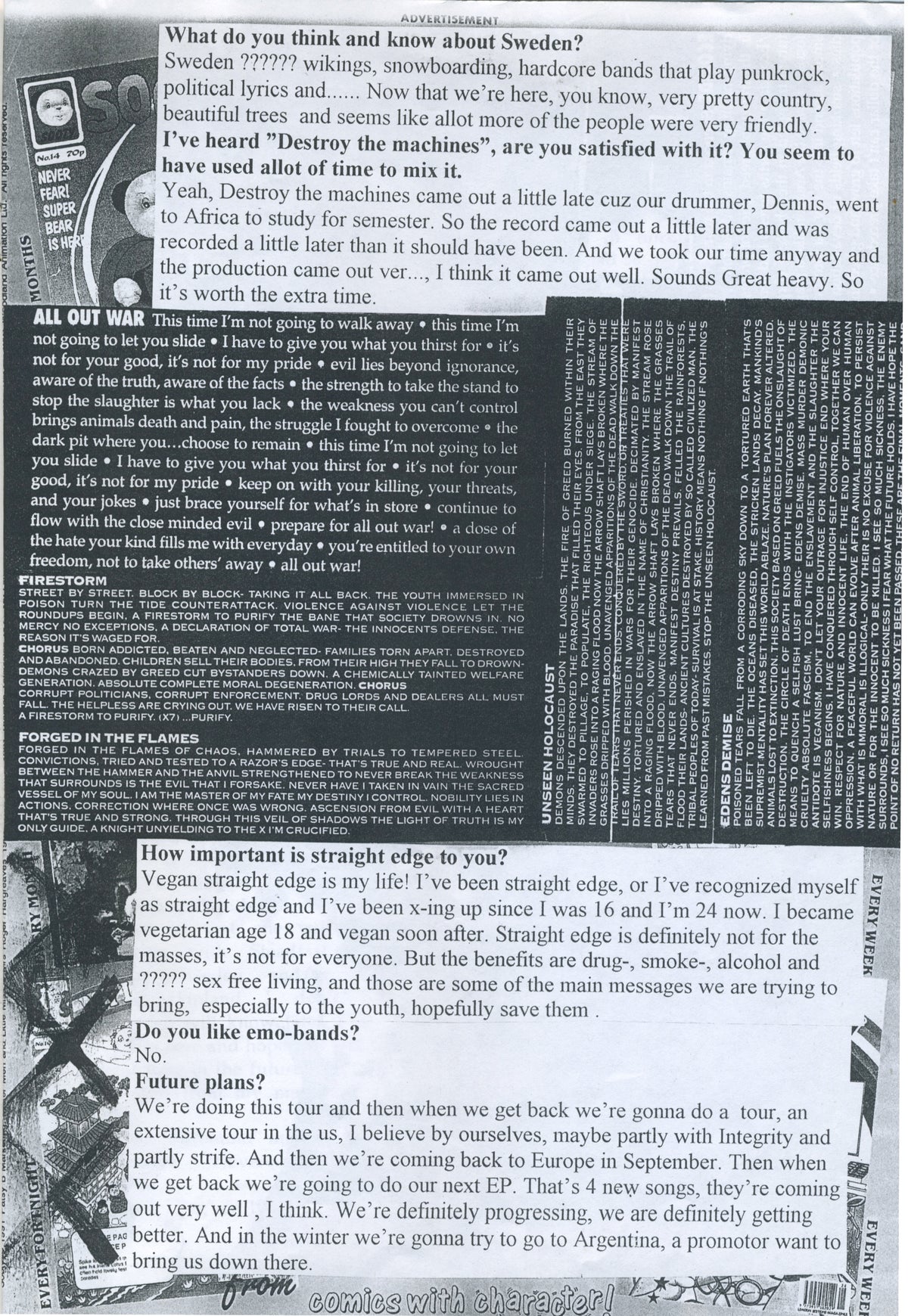 Vintage Commitment X &quot;Sweden Straight Edge&quot; Fanzine Issue #2