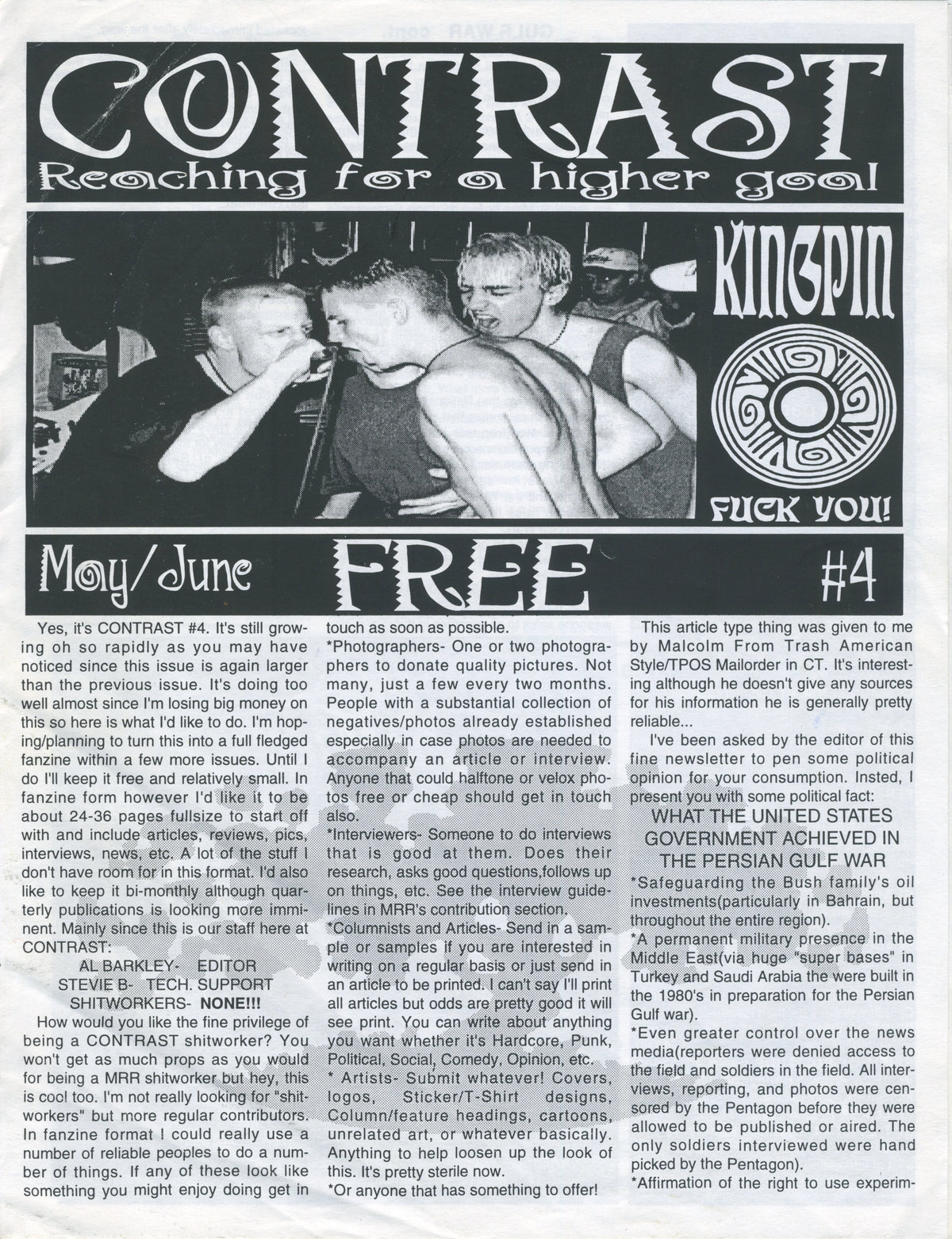 Vintage Contrast &quot;Providence&quot; Hardcore Fanzine Issue #4