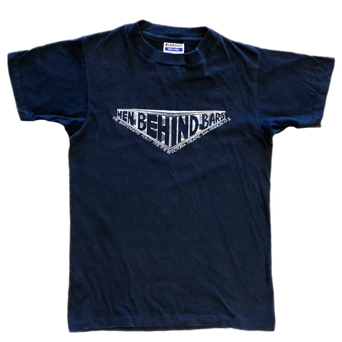 Vintage Men Behind Bars &quot;The Bartenders&#39; Folly&quot; San Francisco &#39;85 T-Shirt