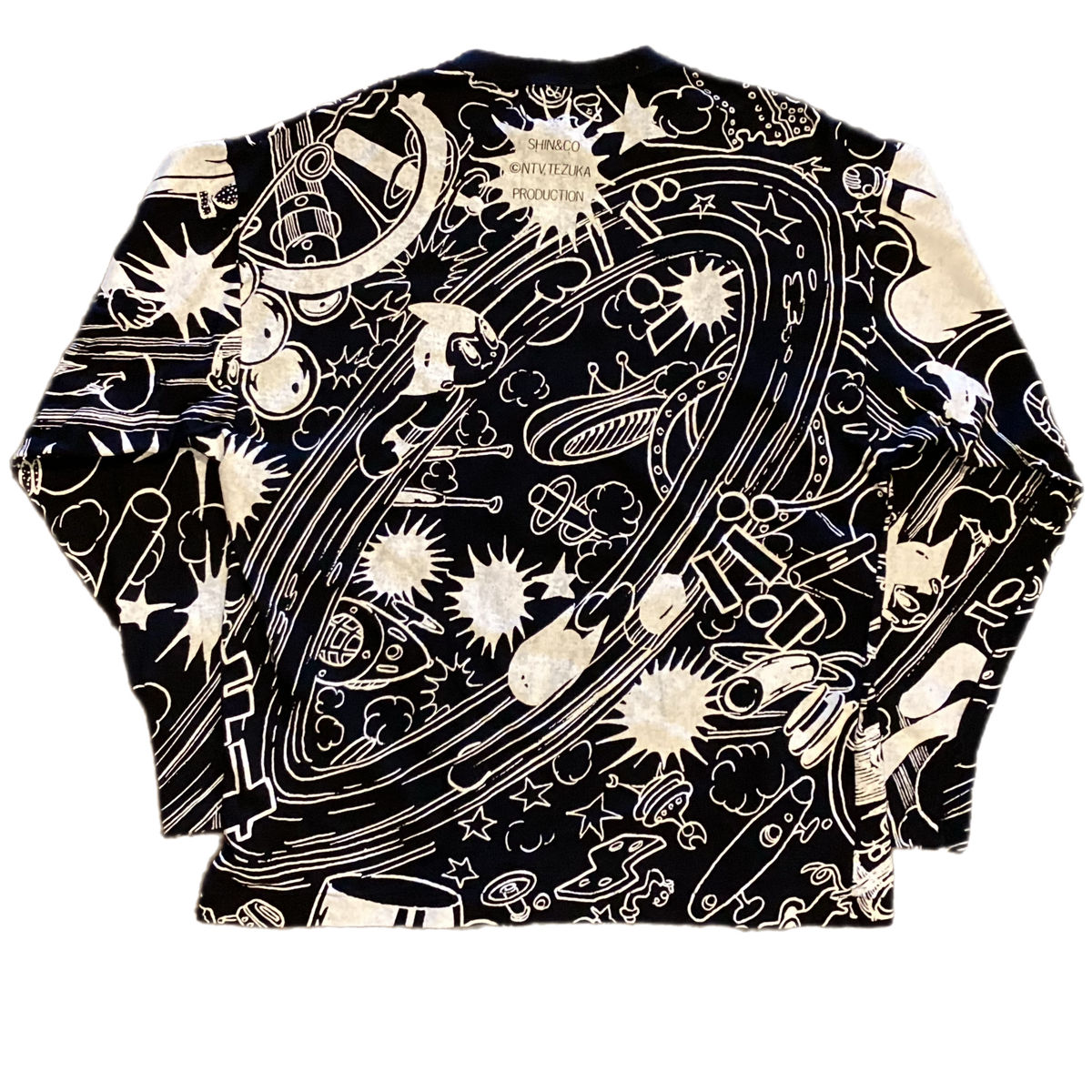 Vintage Astro Boy All Over Print &quot;Osamu Tezuka&quot; Long Sleeve Shirt