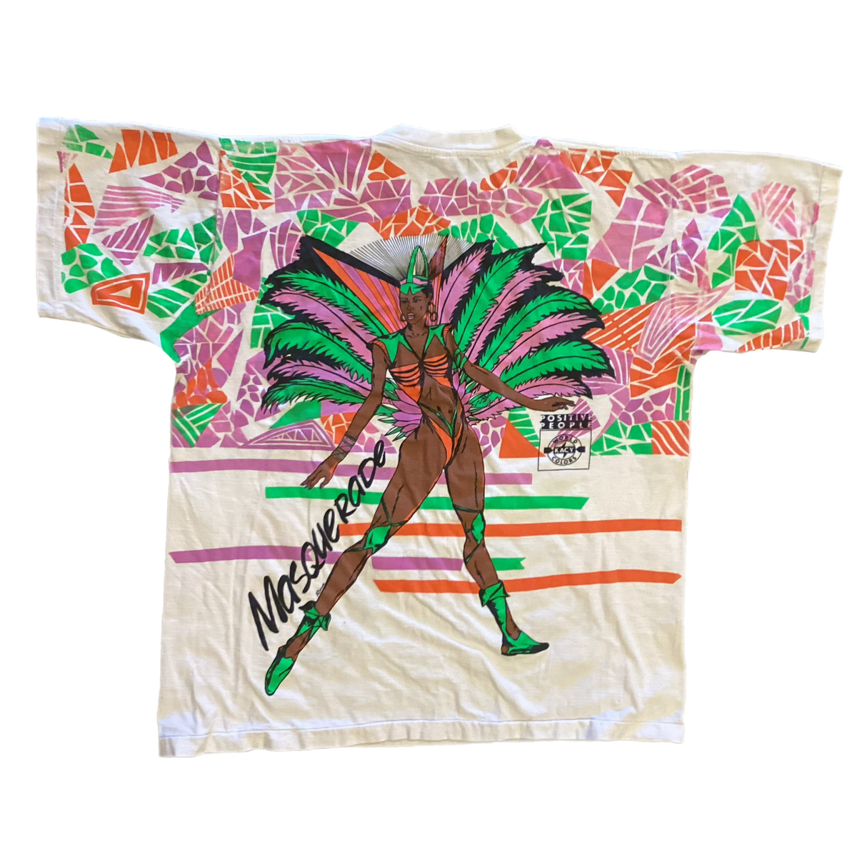 Vintage Kacy World Colors &quot;Masquerade&quot; All Over Print T-Shirt