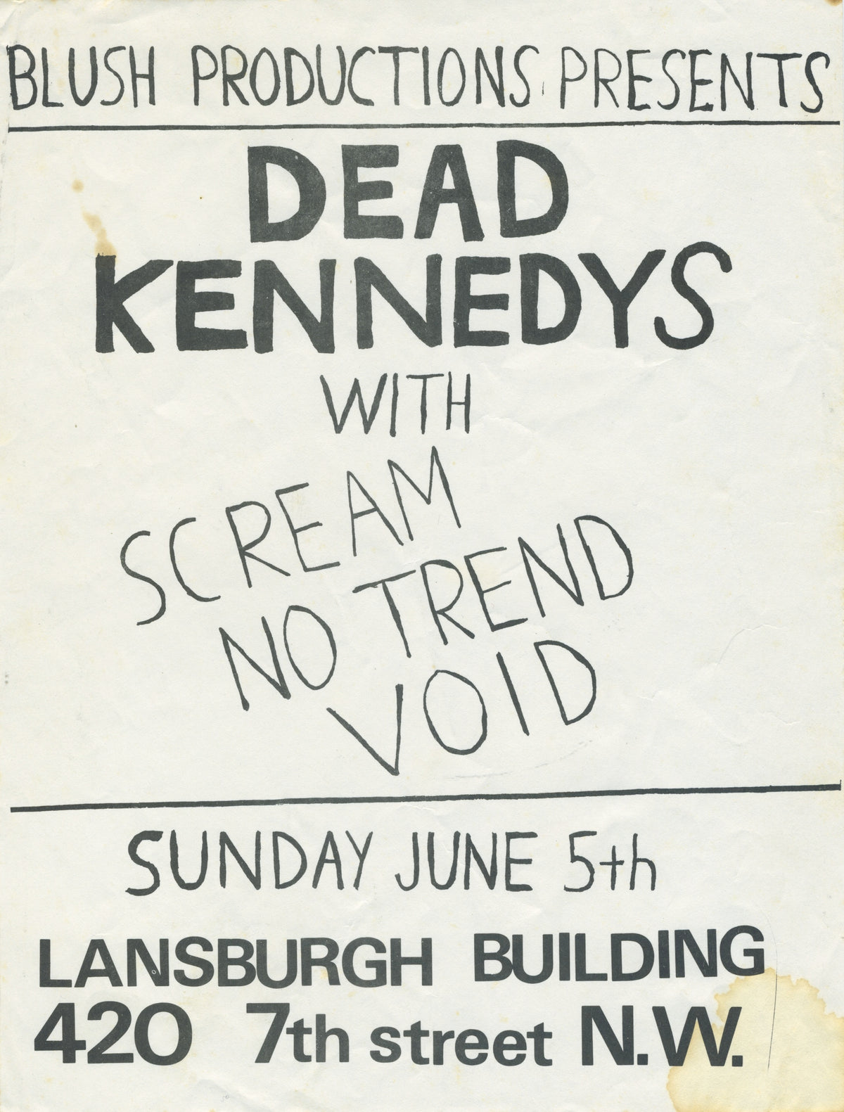 Vintage Dead Kennedys Scream No Trend Void &quot;Lansbury Building&quot; DC Show Flyer