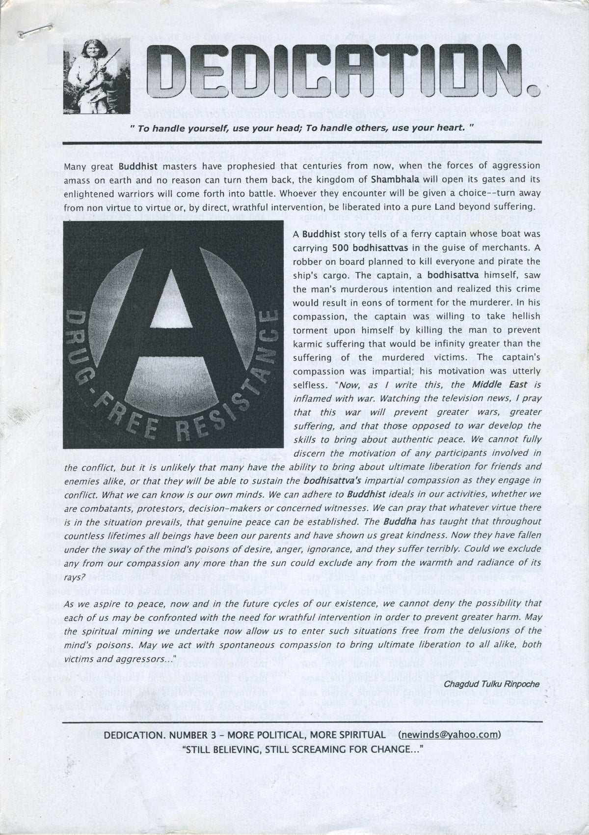 Vintage Dedication Fanzine "Political & Spiritual" Lisboa, Portugal Issue #3 - jointcustodydc