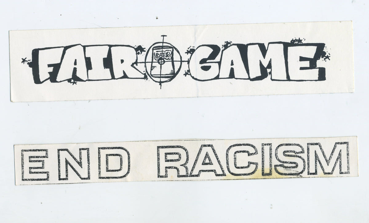 Vintage Down Side Records "End Racism" San Diego, CA + Fair Game Sticker