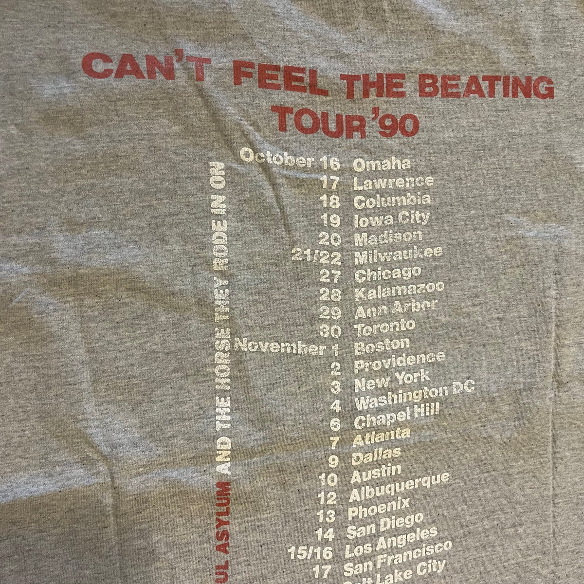 Vintage Soul Asylum &quot;Can&#39;t Feel The Beating&quot; &#39;90 Tour T-Shirt