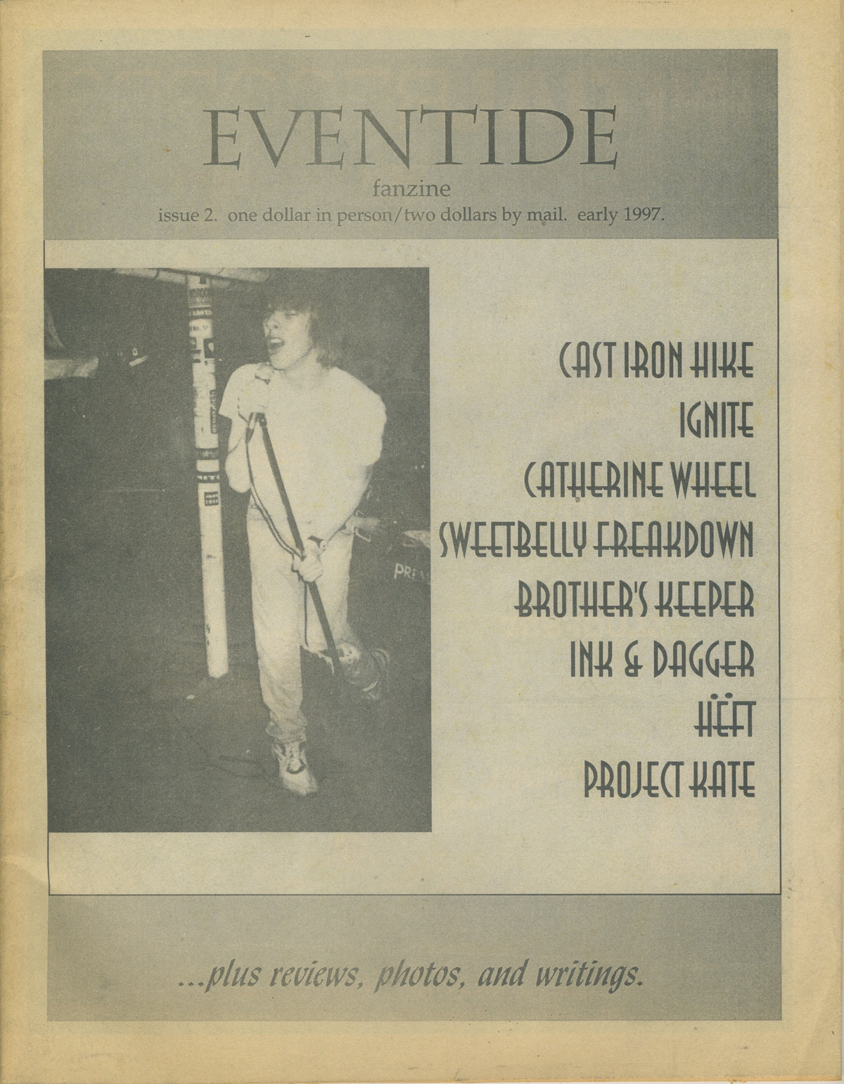 Vintage Eventide &quot;Hardcore&quot; Fanzine &#39;97 Issue #2