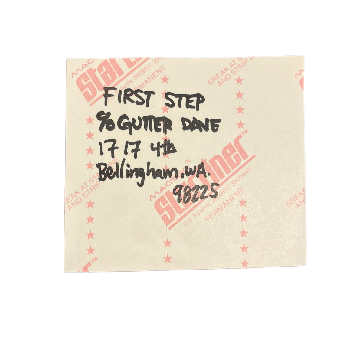 Vintage First Step &quot;Bellingham, WA&quot; Straight Edge Mactac Sticker