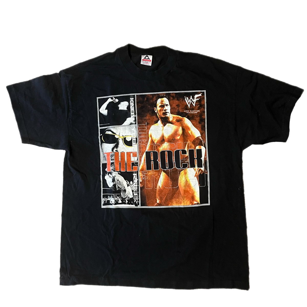 Vintage The Rock &quot;Layeth The Smackdown&quot; WWF T-Shirt