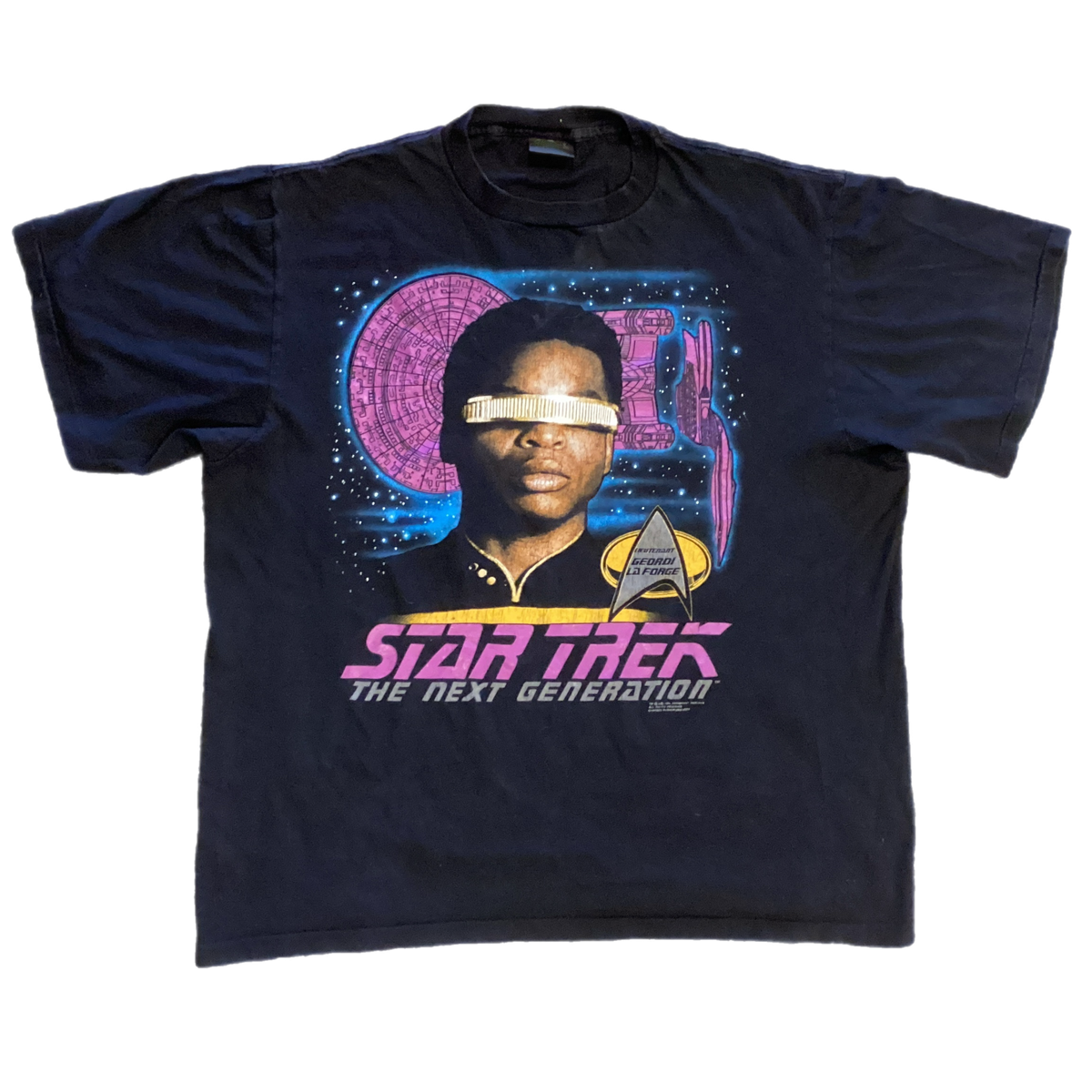 Vintage Star Trek The Next Generation "Lieutenant Geordi La Forge" T-Shirt - jointcustodydc