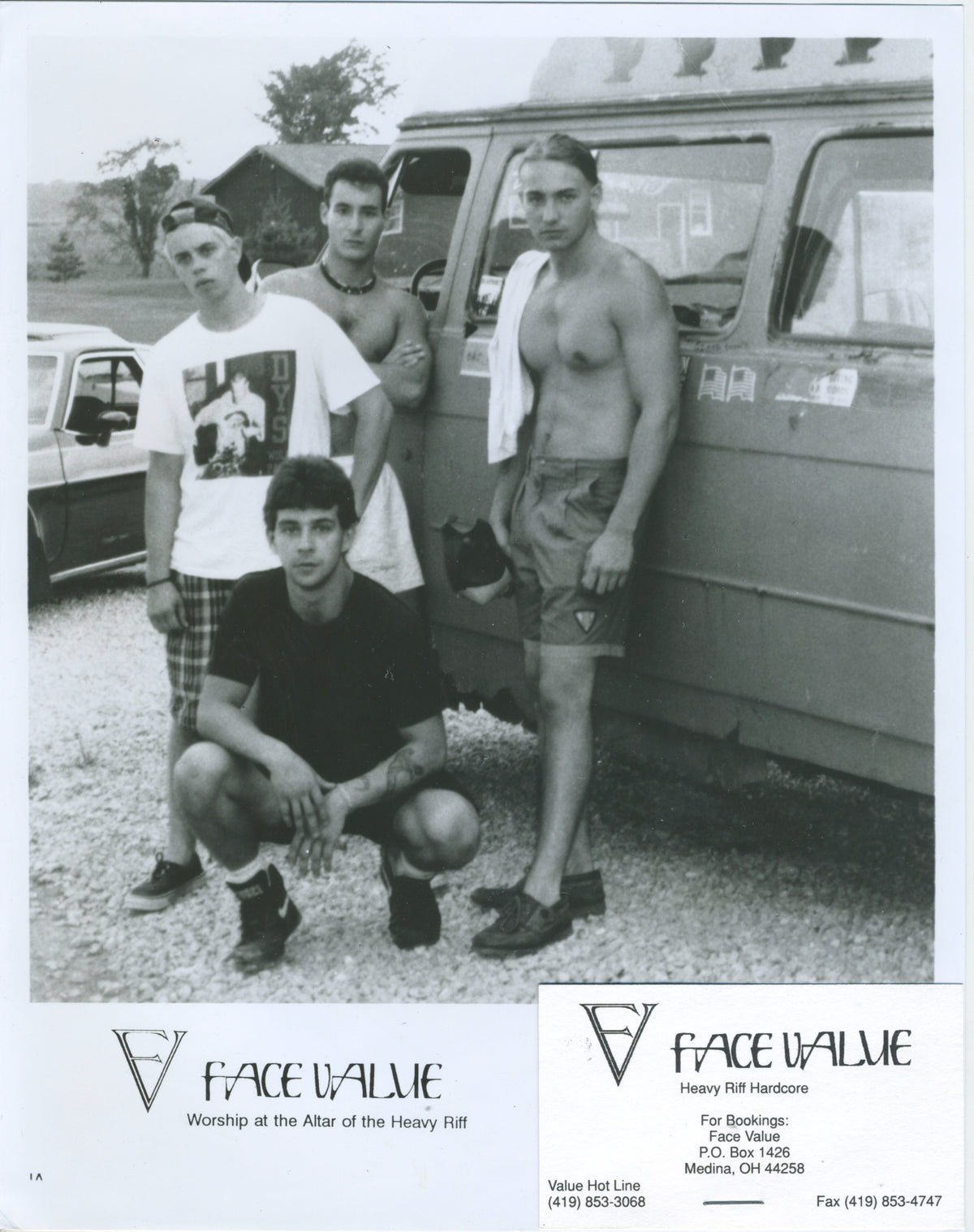 Vintage Face Value "Worship At The Altar Of The Heavy Riff" Promo Glossy + Business Card