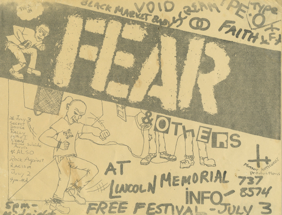 Vintage FEAR Void Faith Double O Black Market Baby &quot;Lincoln Memorial&quot; DC Show Flyer