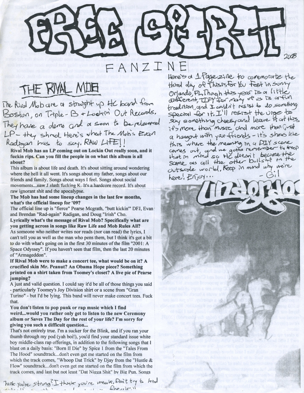 Free Spirit Fanzine '08 1-Pager
