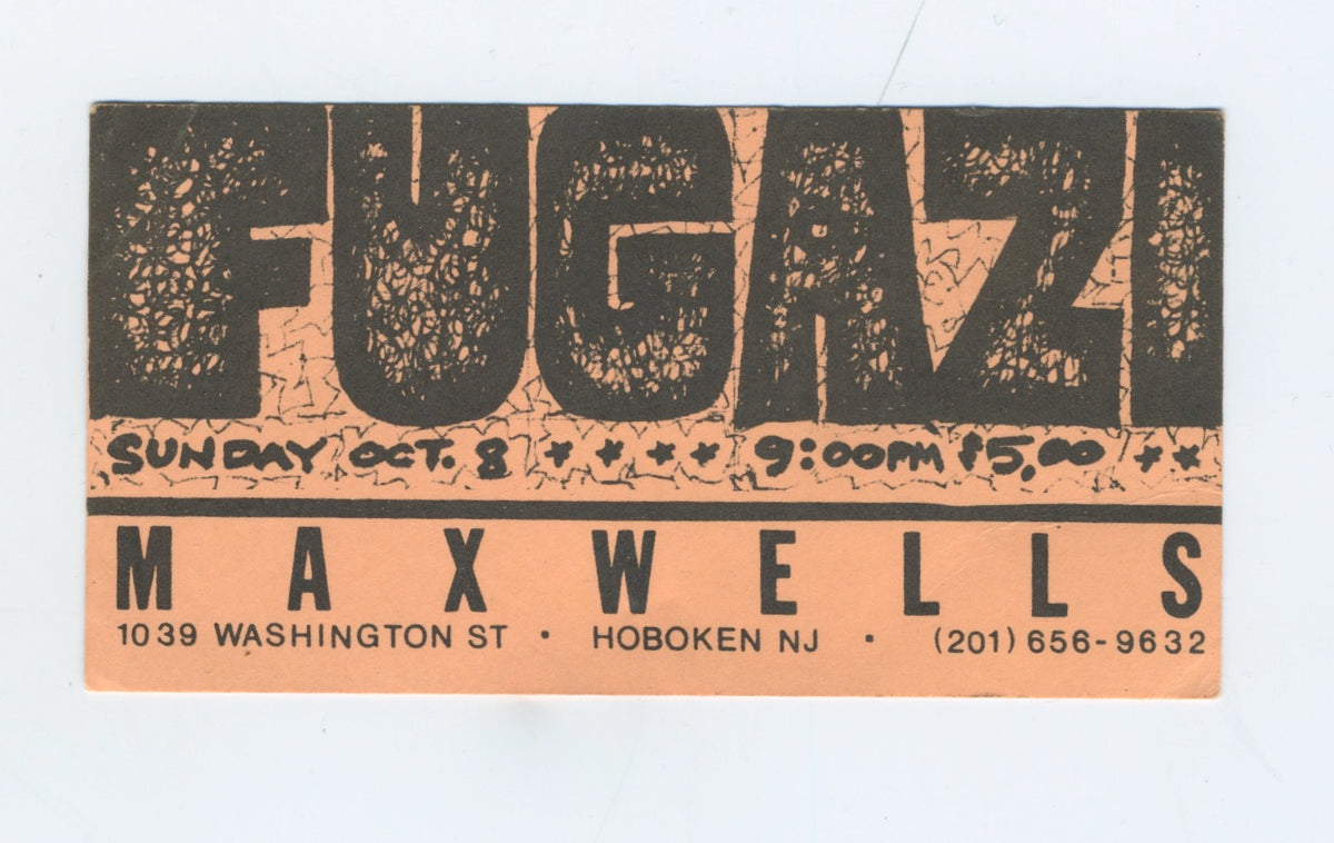 Vintage Fugazi &quot;Maxwells&quot; Hoboken, NJ Ticket