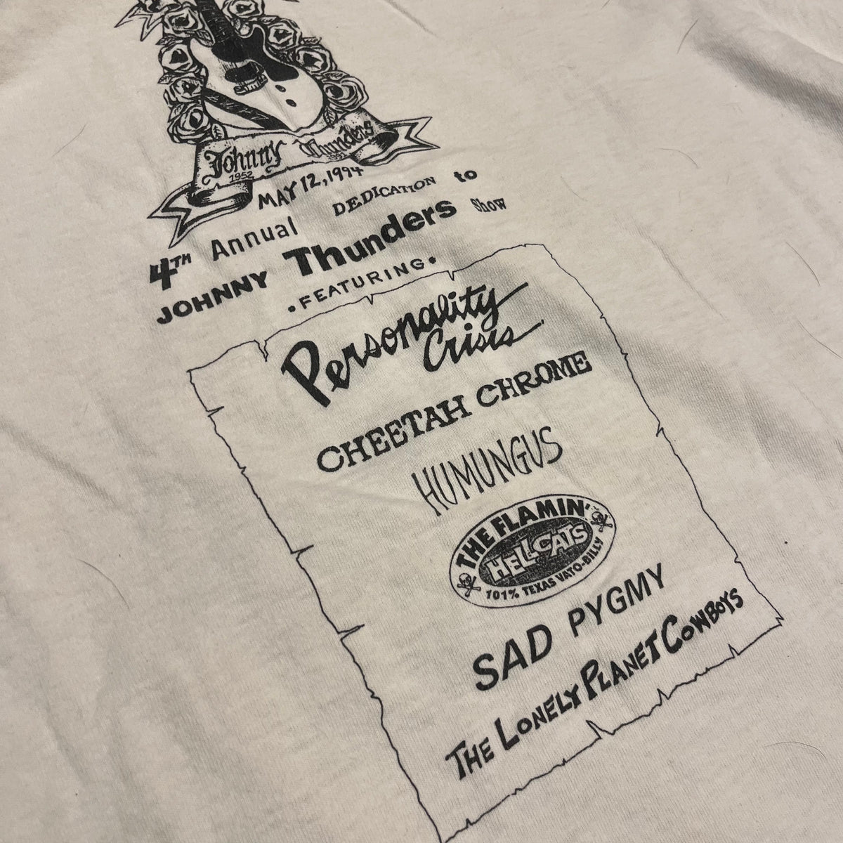 Vintage Johnny Thunders &quot;1994 Memorial Show&quot; T-Shirt