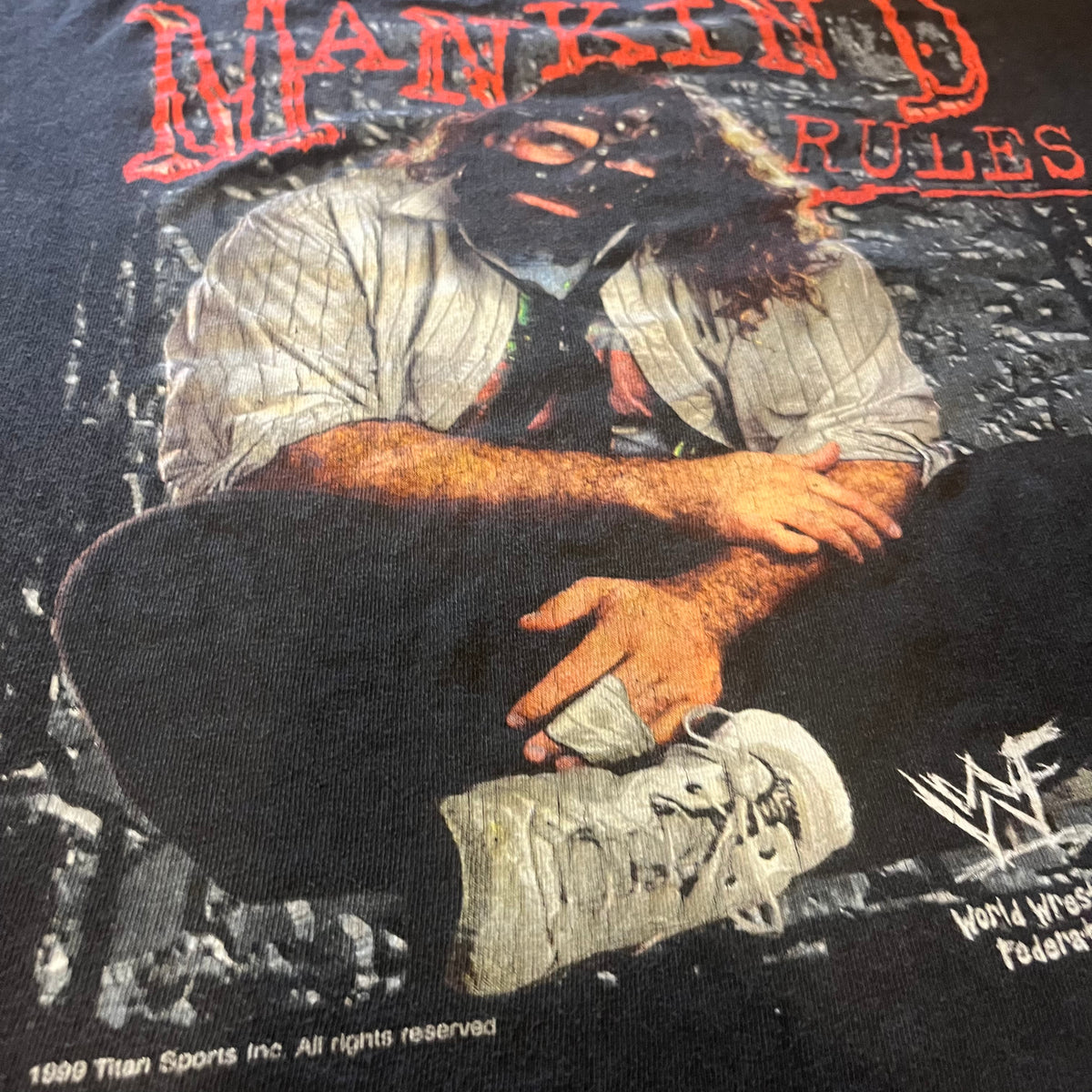 Vintage Mankind Rules &quot;WWF&quot; T-Shirt