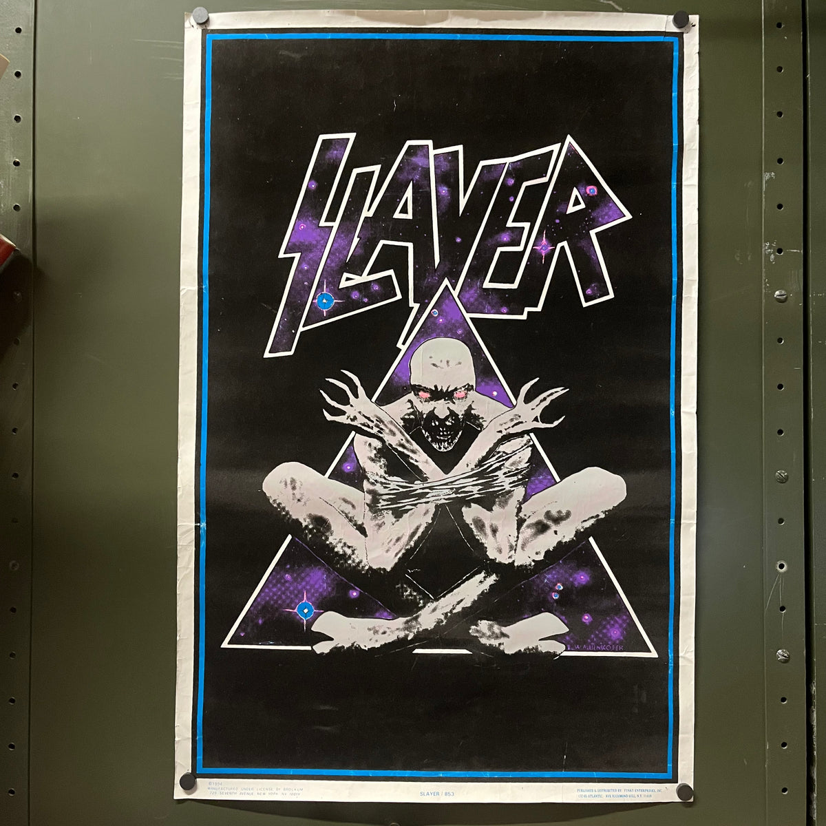 Vintage Slayer "Divine Intervention" Brockum '94 Blacklight Poster