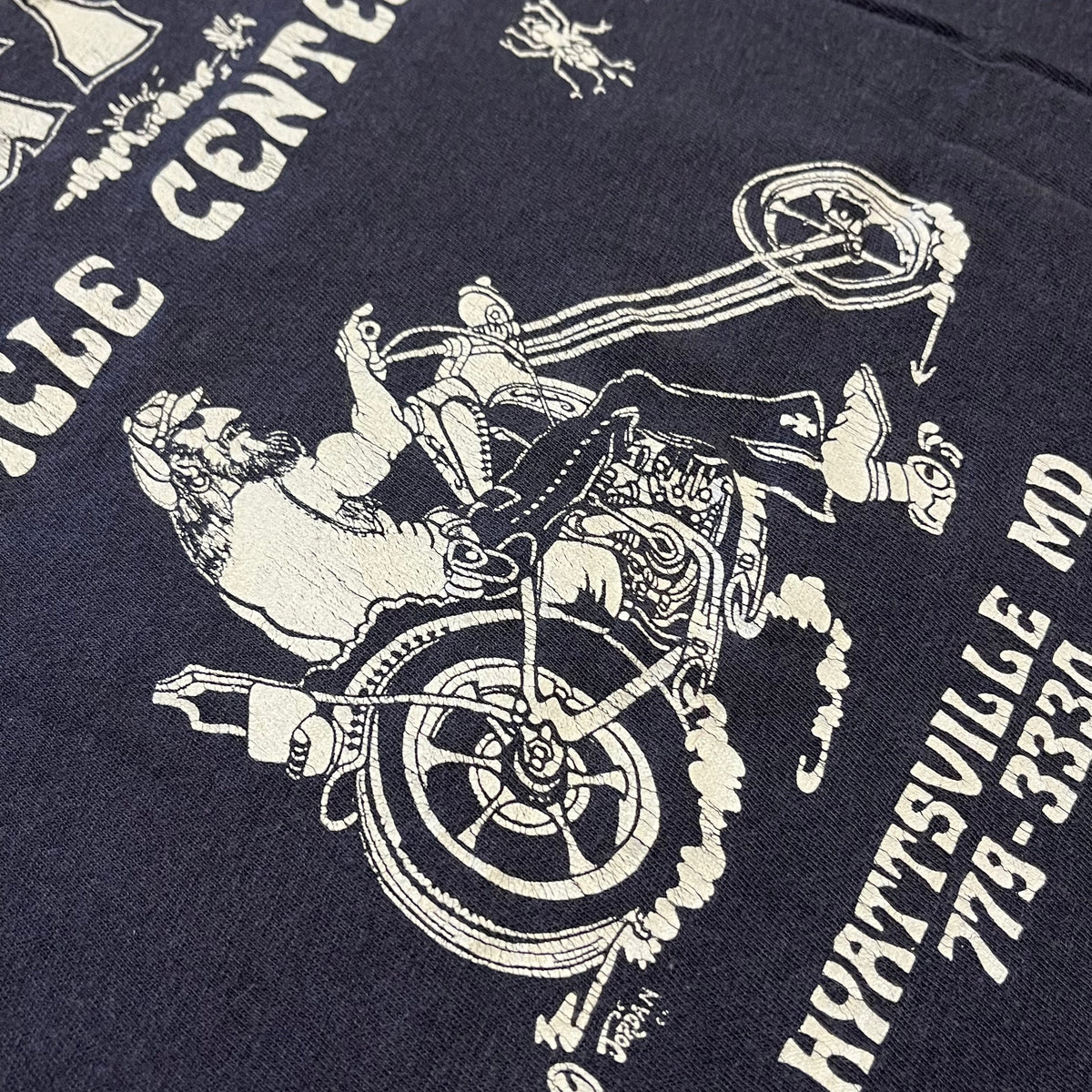 Vintage Harley-Davidson "Routt's Cycle Center" John Jordan Art Studio Hyattsville, MD Cut Shirt