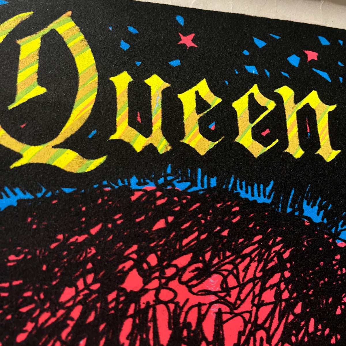 Vintage Aretha Franklin "Queen Of Soul" Woody Products Blacklight Poster
