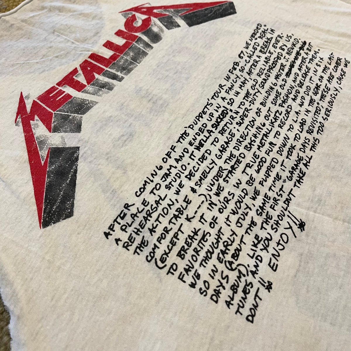Vintage Metallica "Crash Course In Brain Surgery" Cut Shirt