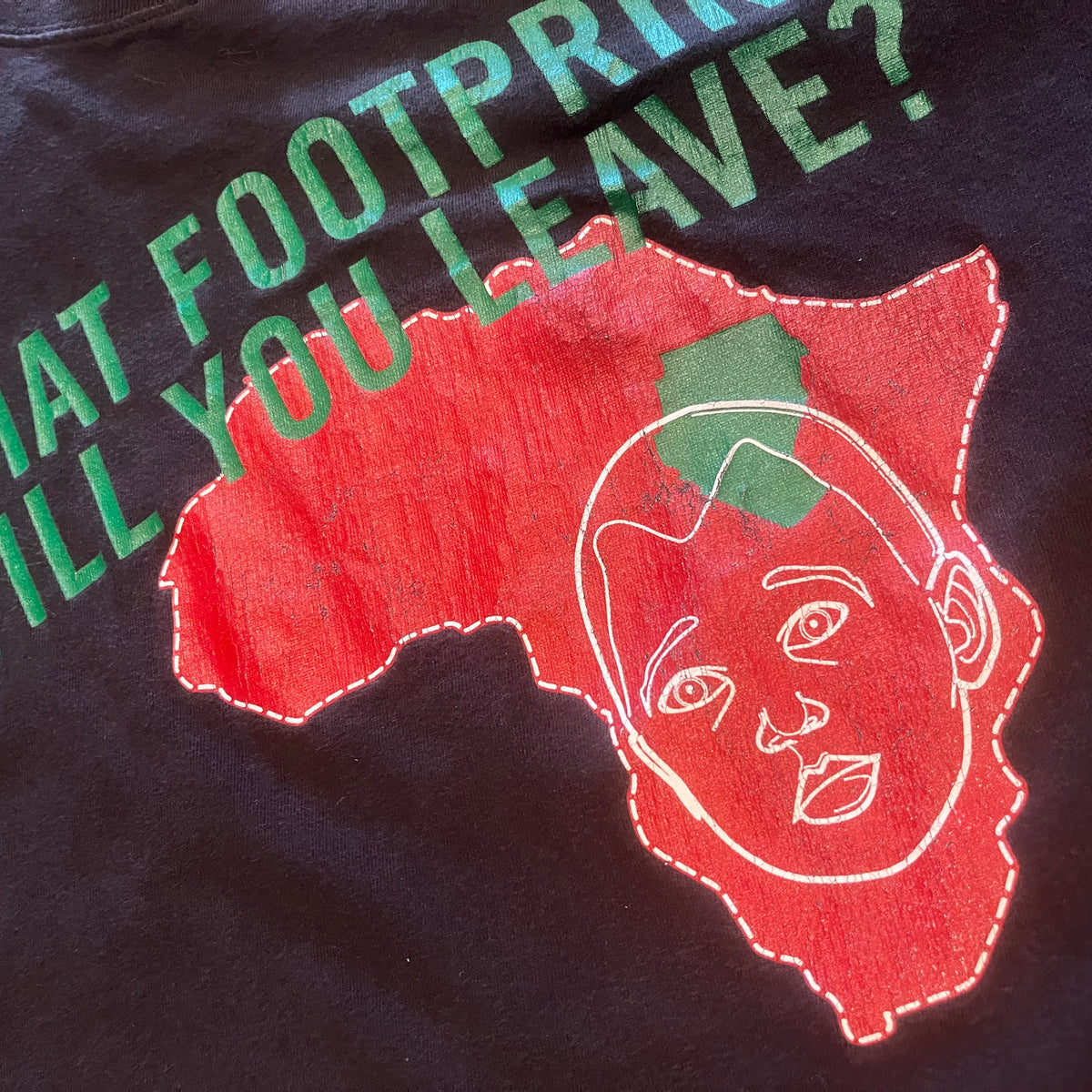 Vintage Timberland &quot;Footprint&quot; Stomp Out Genocide T-Shirt