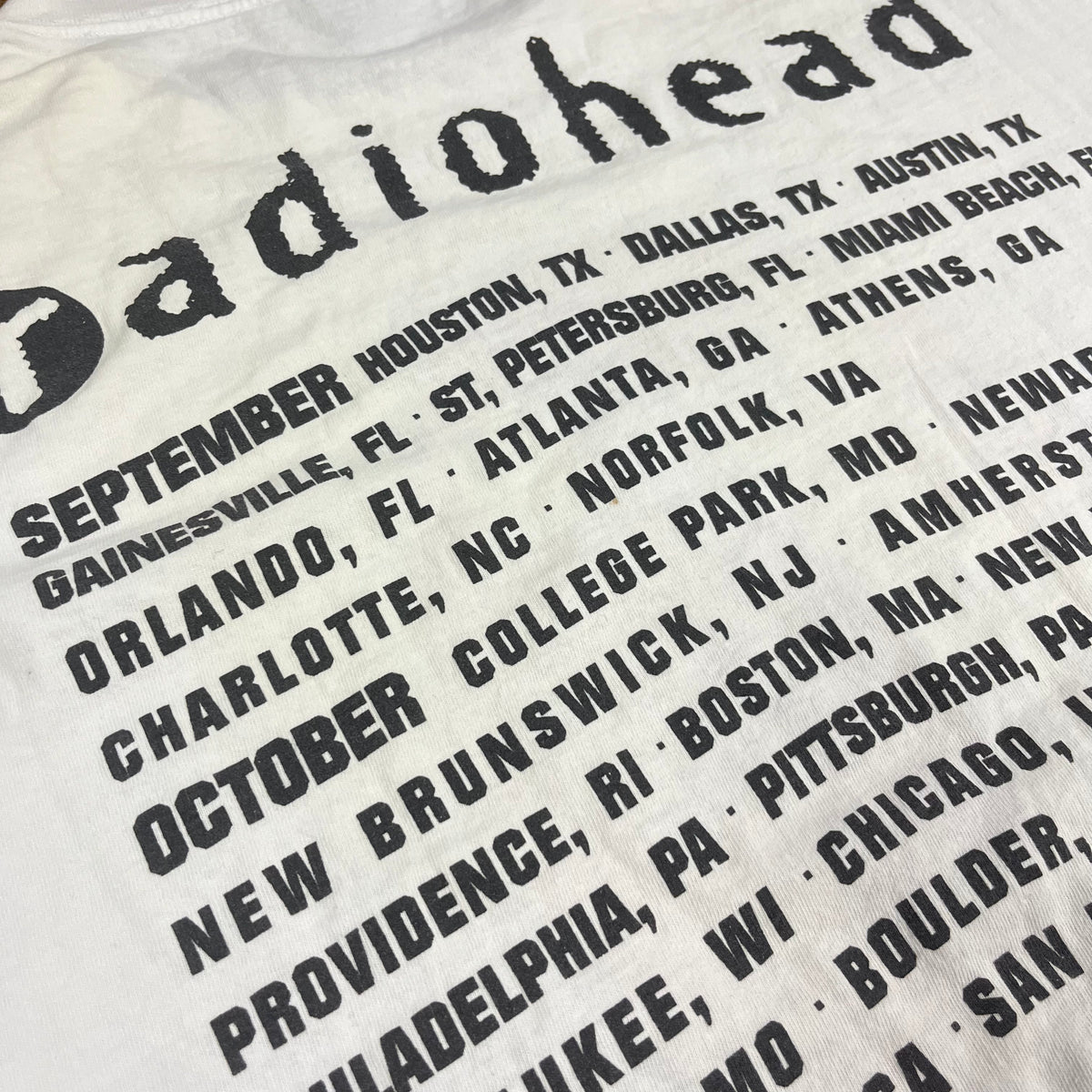 Vintage Radiohead &quot;Pablo Honey&quot; US Tour T-Shirt