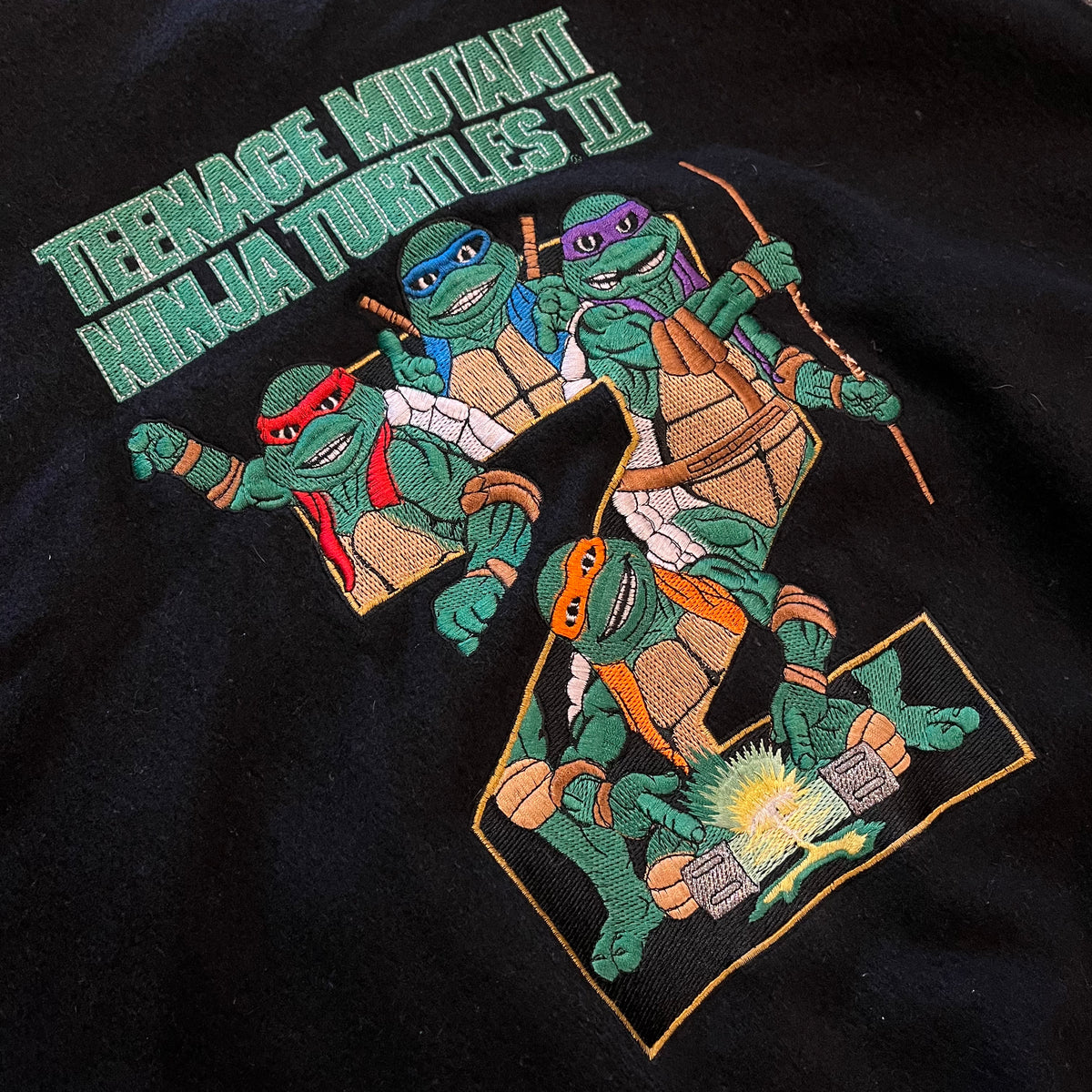 Vintage Teenage Mutant Ninja Turtles II "PRODUCTION CREW" Embroidered Jacket