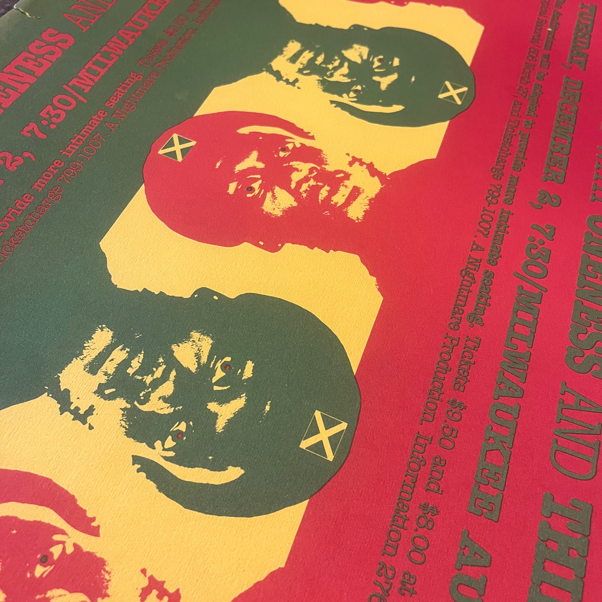 Vintage Jimmy Cliff Oneness and Third World "Milwaukee Auditorium" Ken Hanson Poster