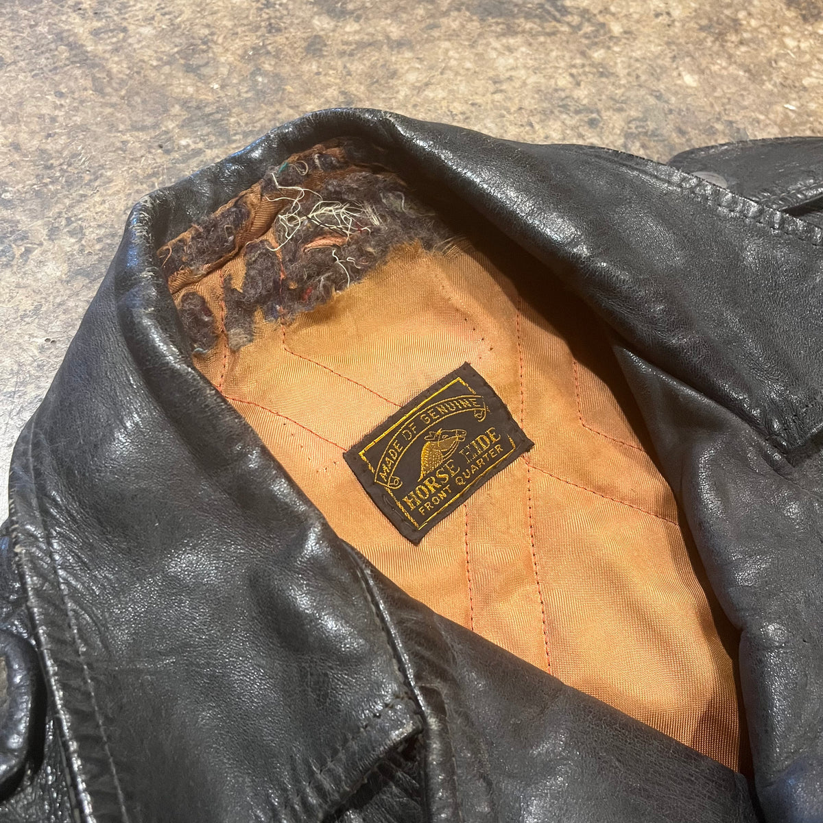 Vintage Front Quarter Horse Hide Leather Jacket