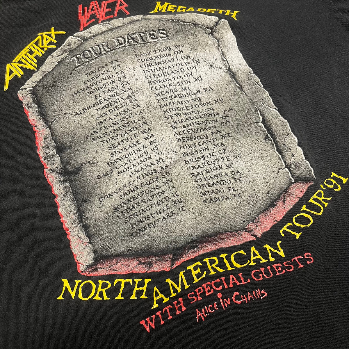 Vintage Anthrax Slayer Megadeth &quot;Clash Of The Titans&quot; US Tour T-Shirt