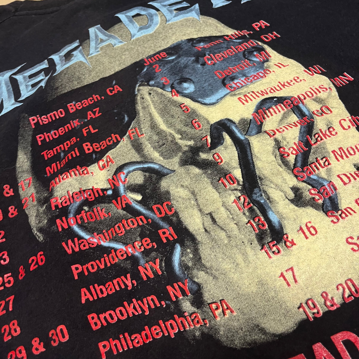 Vintage Megadeth &quot;Wake-Up Dead&quot; 1987 Tour T-Shirt