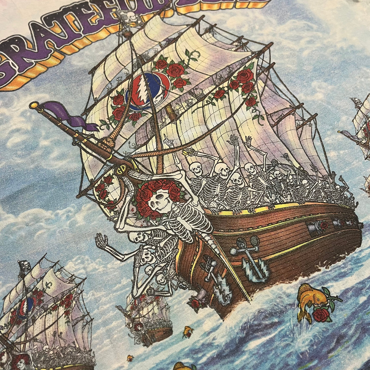 Vintage Grateful Dead "Ship Of Fools" Tie-Dye T-Shirt
