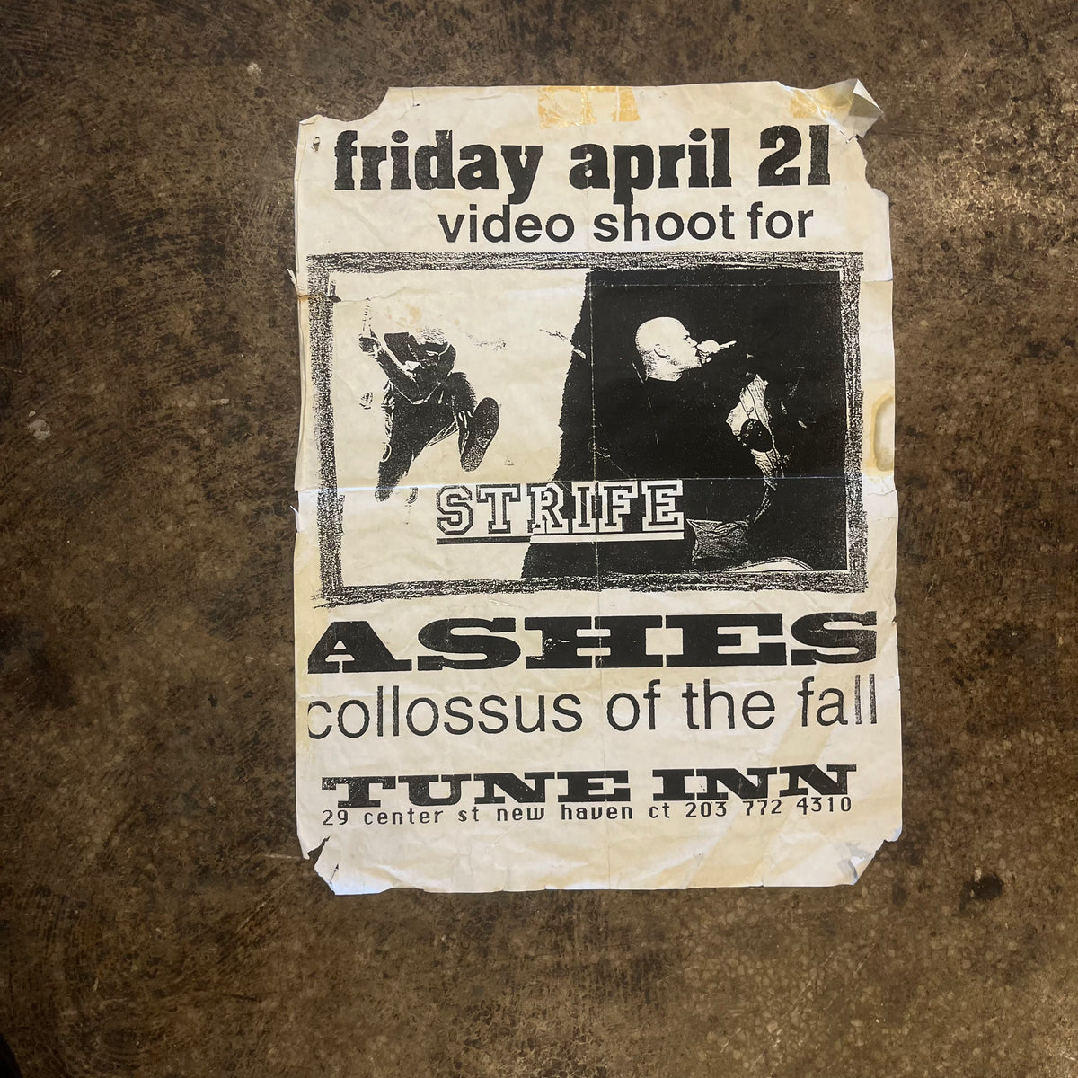 Vintage Strife &quot;The Tune Inn&quot; Ashes Colossus Of The Fall New Haven, CT Video Shoot Poster