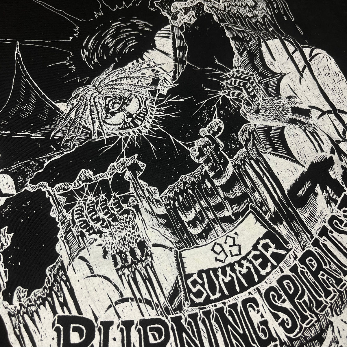 Vintage Death Side Bastard &quot;Burning Spirits&quot; &#39;93 Summer Tour T-Shirt