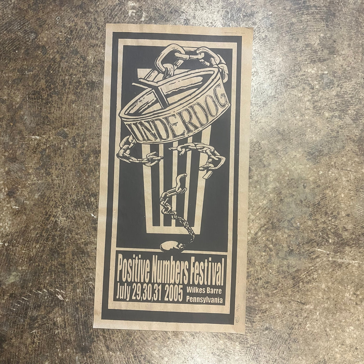 Vintage Underdog "Positive Numbers Festival" Wilkes-Barre Pennsylvania Poster