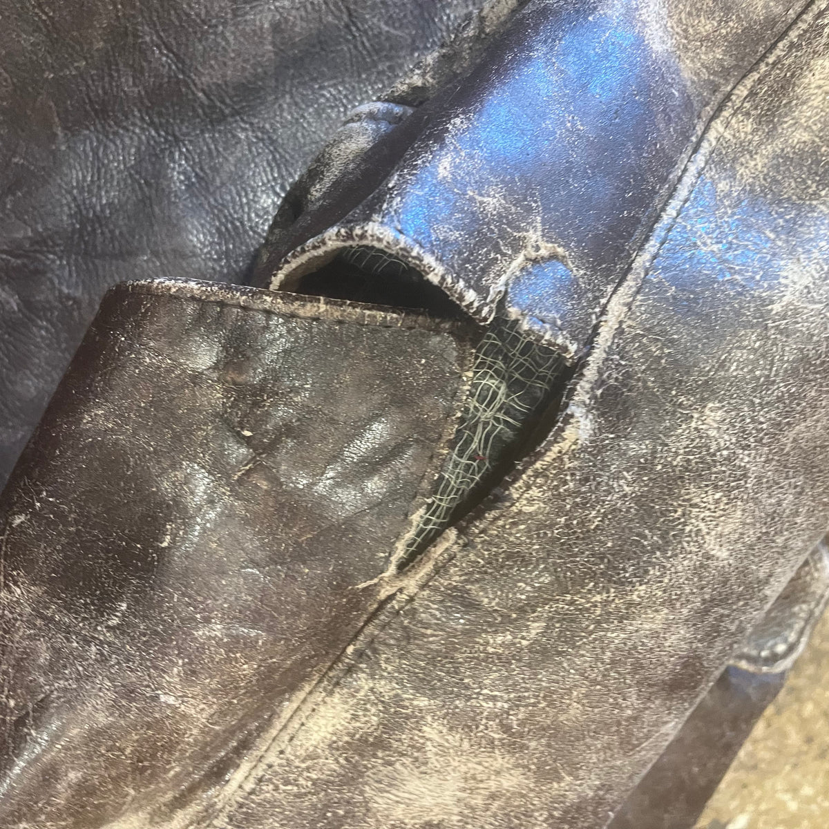 Vintage Front Quarter Horse Hide Leather Jacket By Campus