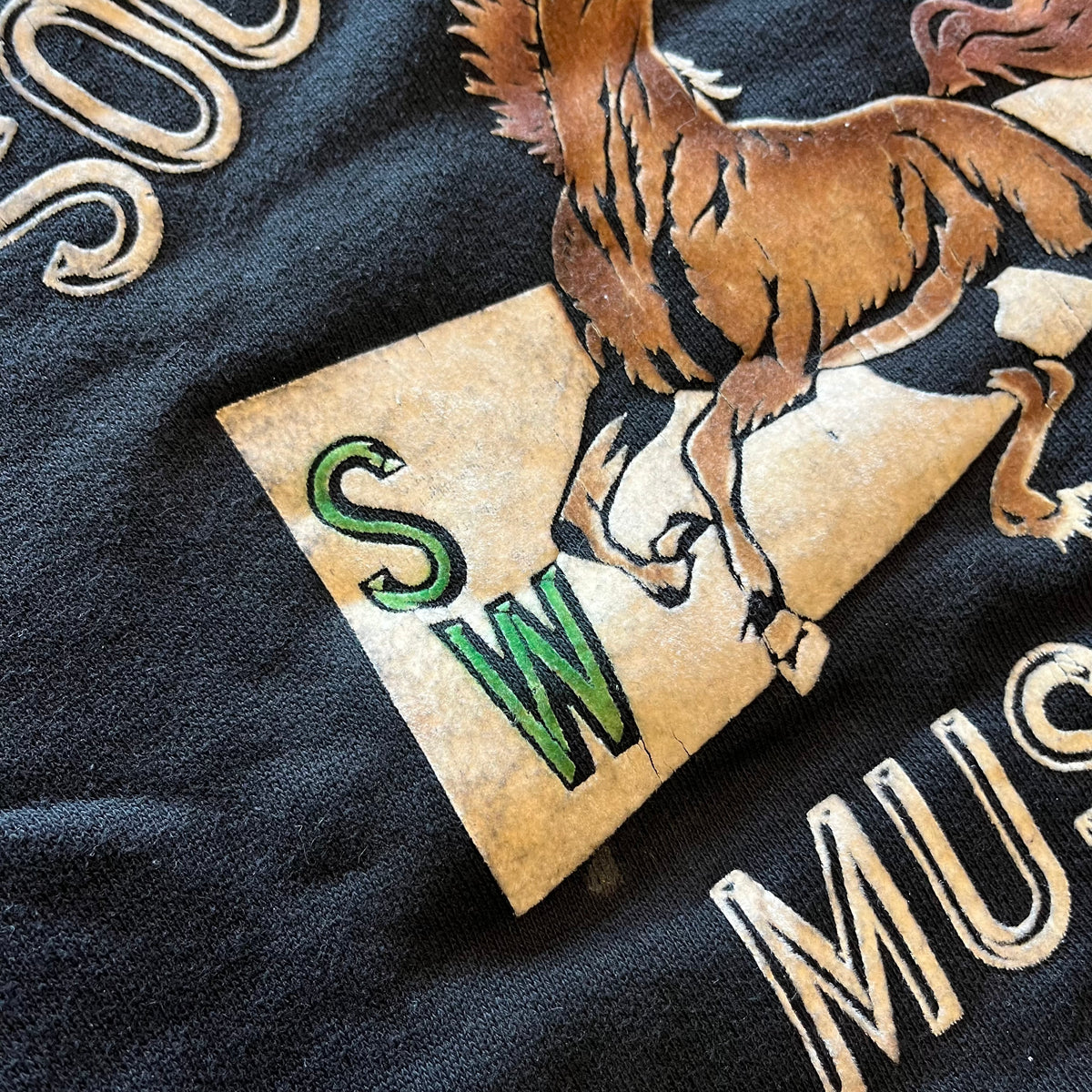 Vintage South Western "Mustangs" Flock Print Raglan Sweatshirt