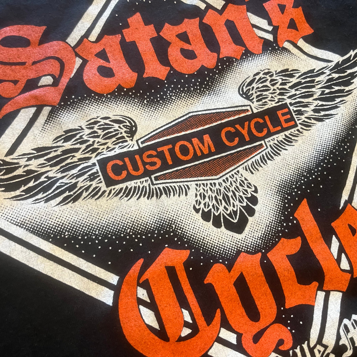 Vintage Harley-Davidson Real Steel &quot;Satan&#39;s Cycle&quot; Rockville, MD &#39;81 R.K. Stratman T-Shirt