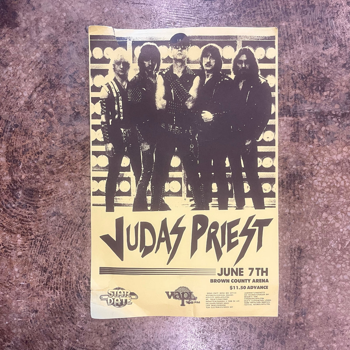 Vintage Judas Priest "Brown County Arena" Green Bay, Wisconsin '84 Poster