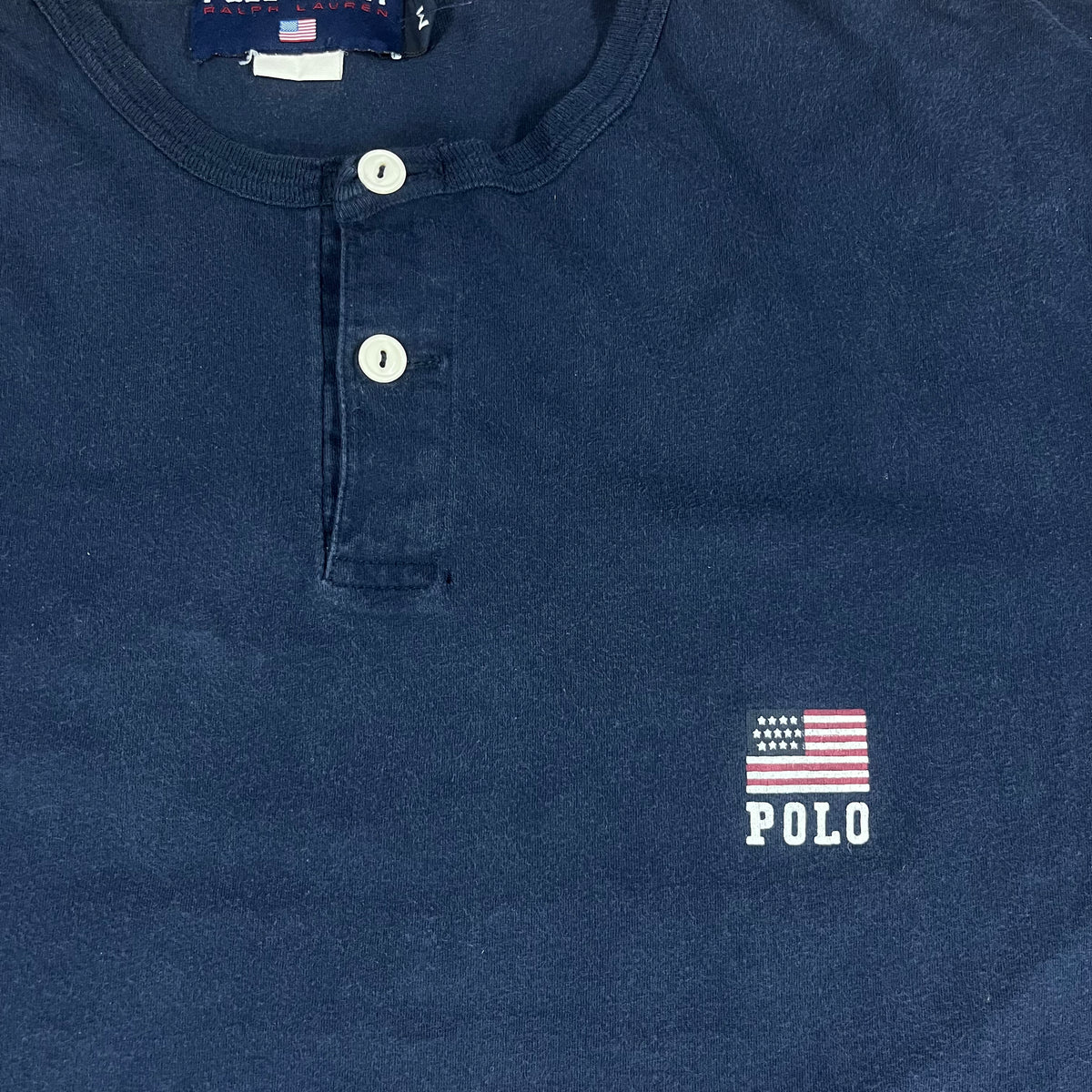 Vintage Polo Sport &quot;USA&quot; Henley T-Shirt
