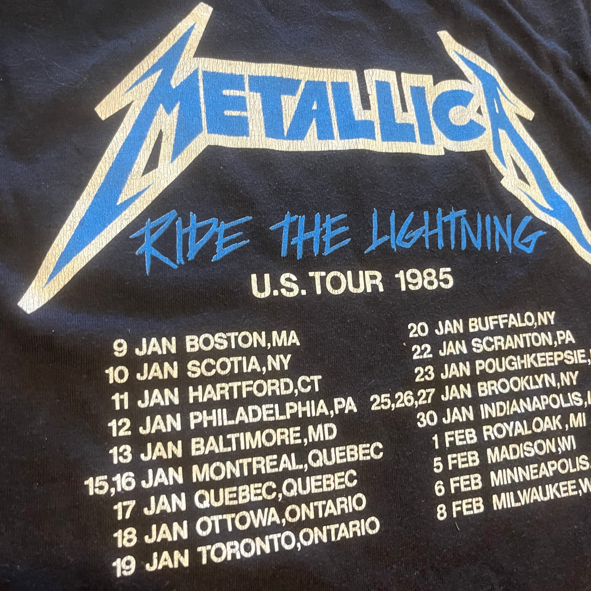 Vintage Metallica &quot;Ride The Lightning&quot; Tour T-Shirt
