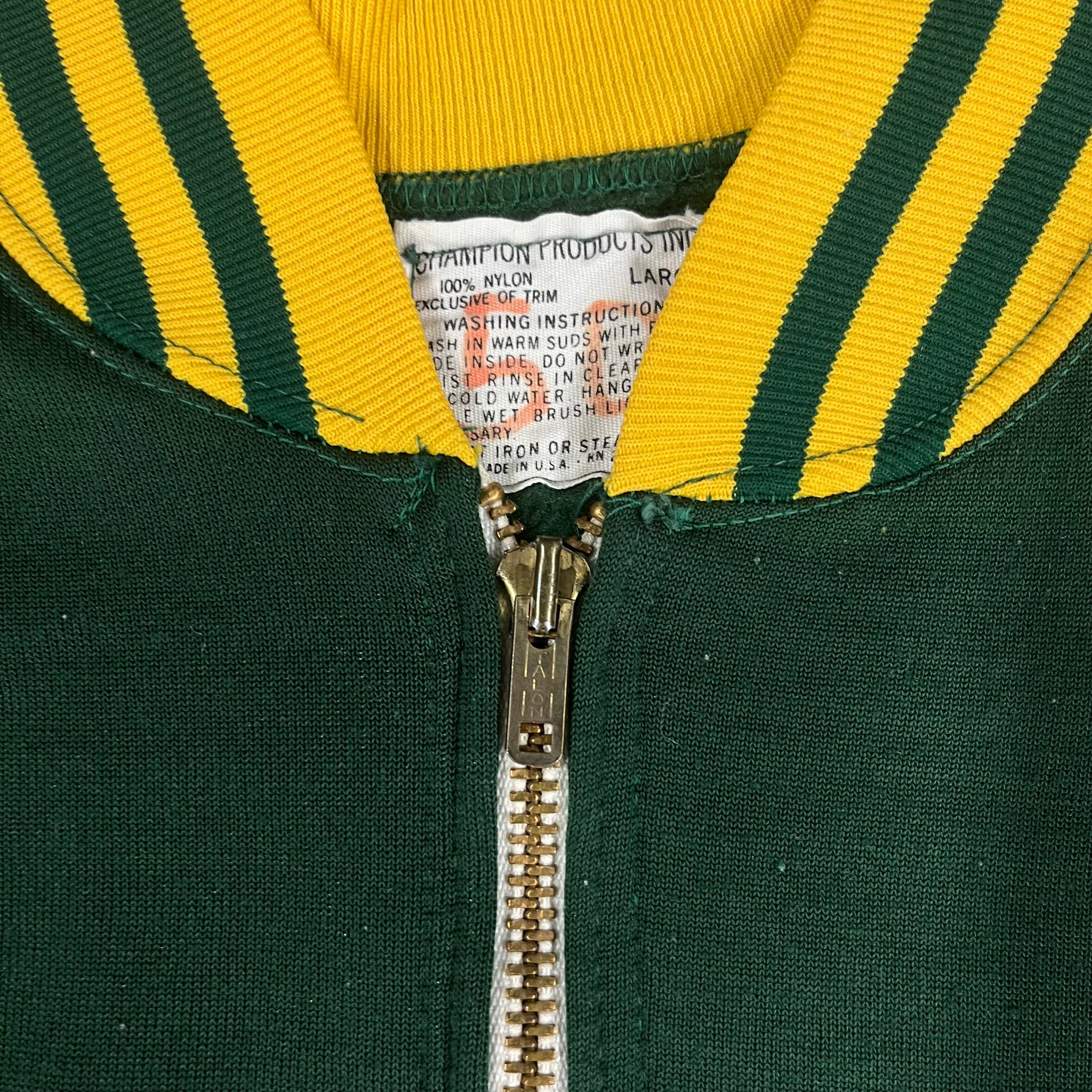 Vintage Champion Wasco County Union High School Nylon Warm Up Zip Up