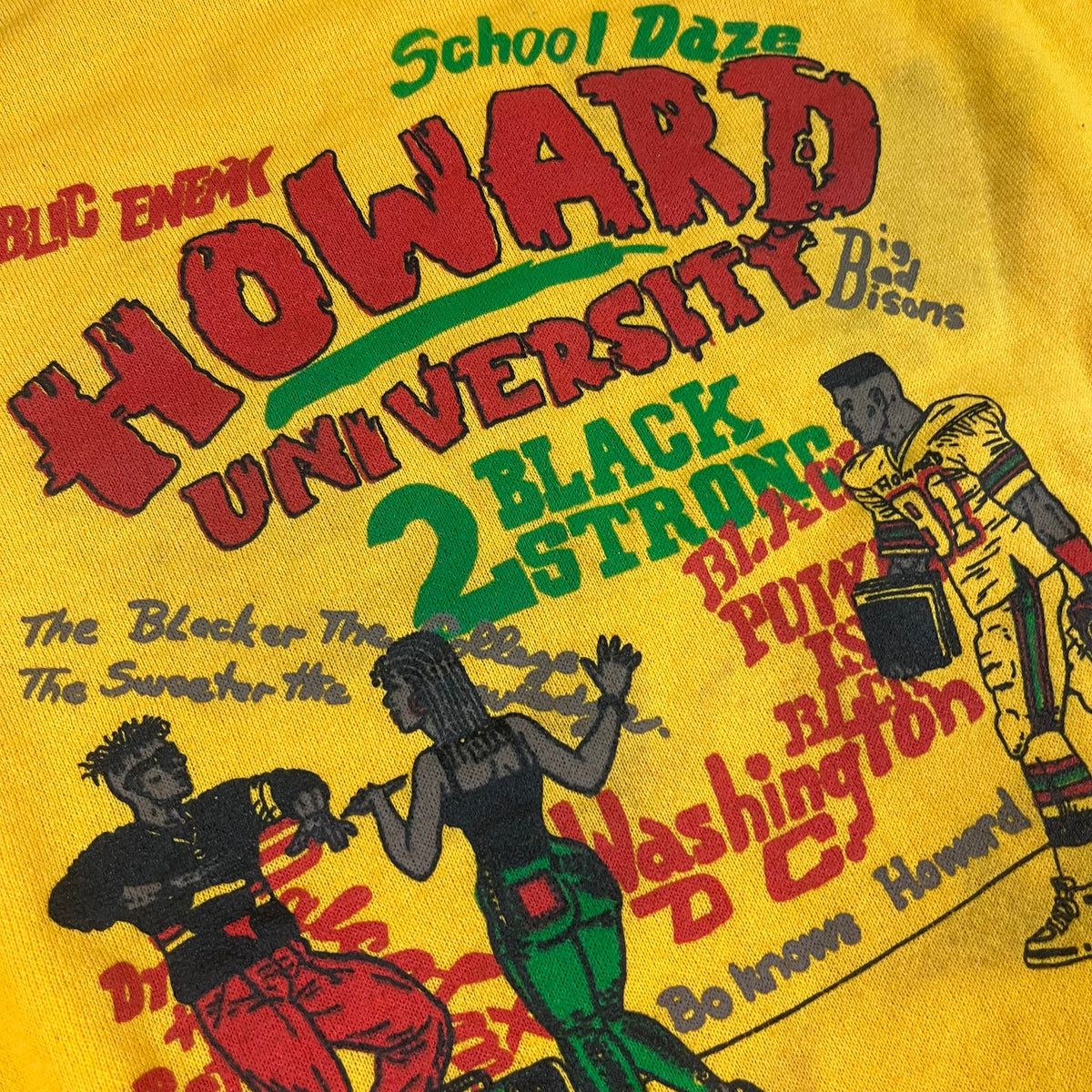Vintage Howard University &quot;Public Enemy Bo Knows&quot; Raglan Sweatshirt