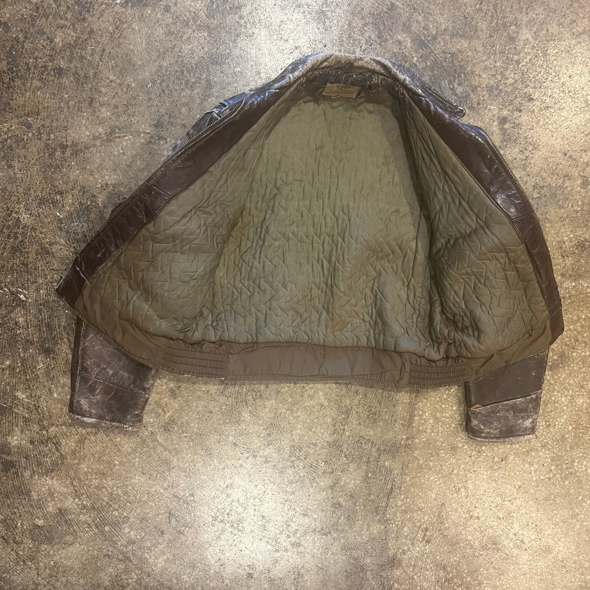 Vintage Front Quarter Horse Hide Leather Jacket By Campus