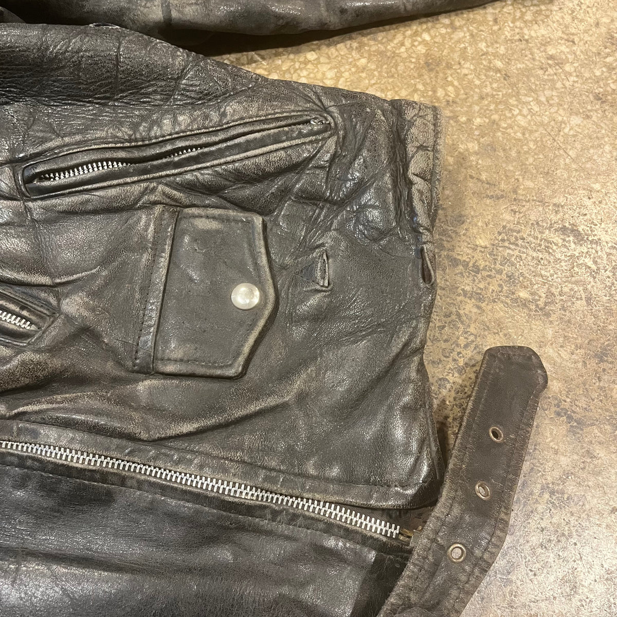 Vintage Front Quarter Horse Hide Leather Jacket