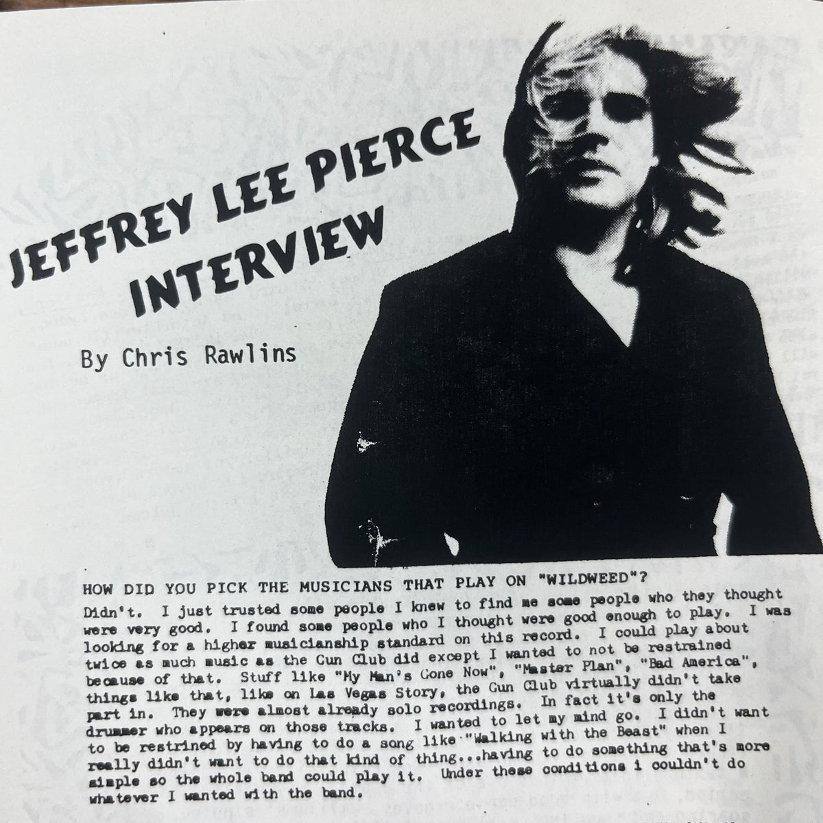 Vintage Crashing Waves Punk Fanzine &quot;Jeffrey Lee Pierce&quot; Issue #6