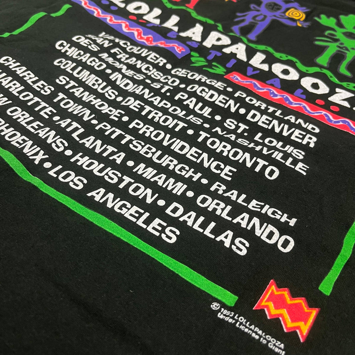Vintage Lollapalooza &quot;1993&quot; Festival T-Shirt