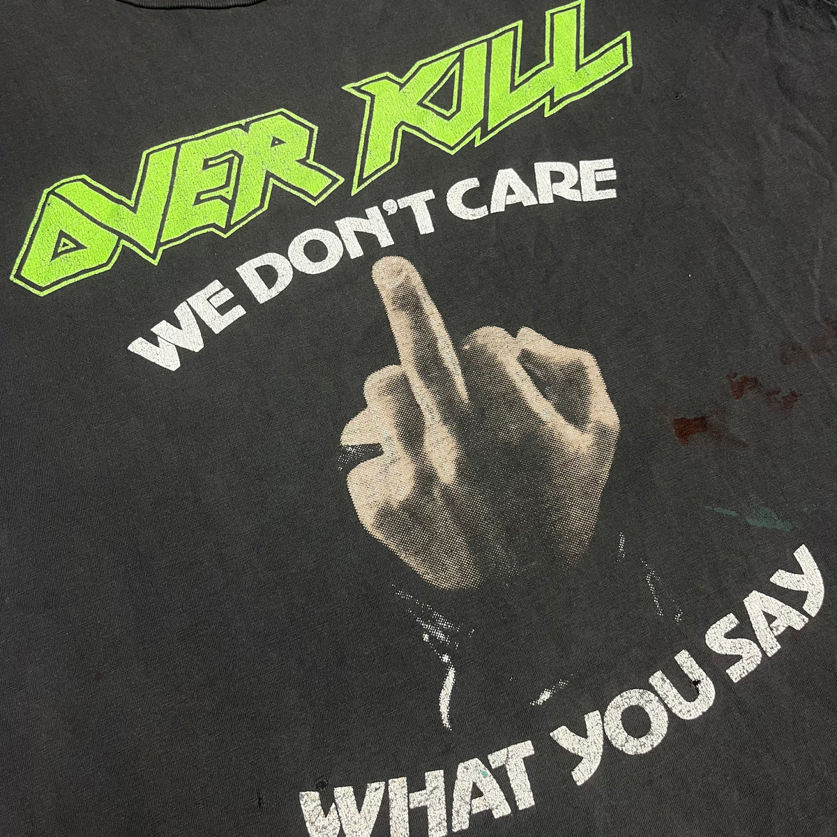 Vintage Overkill &quot;Christmas On Speed&quot; We Don&#39;t Care T-Shirt
